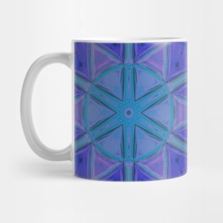 Mosaic Mandala Flower Blue and Purple Mug
